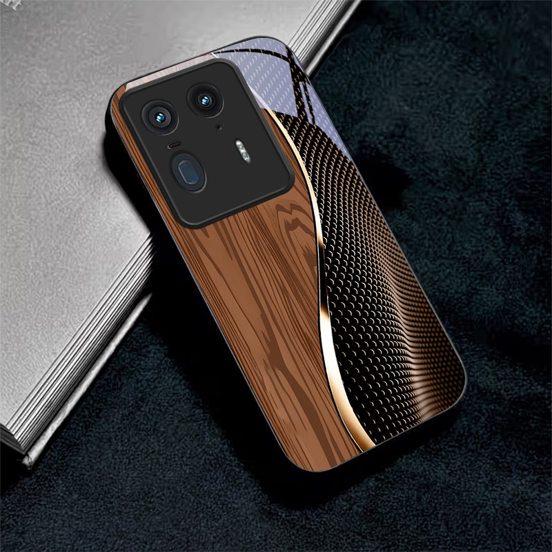 Phone Cases Motorola - غطاء هاتف من الزجاج الأسود مع