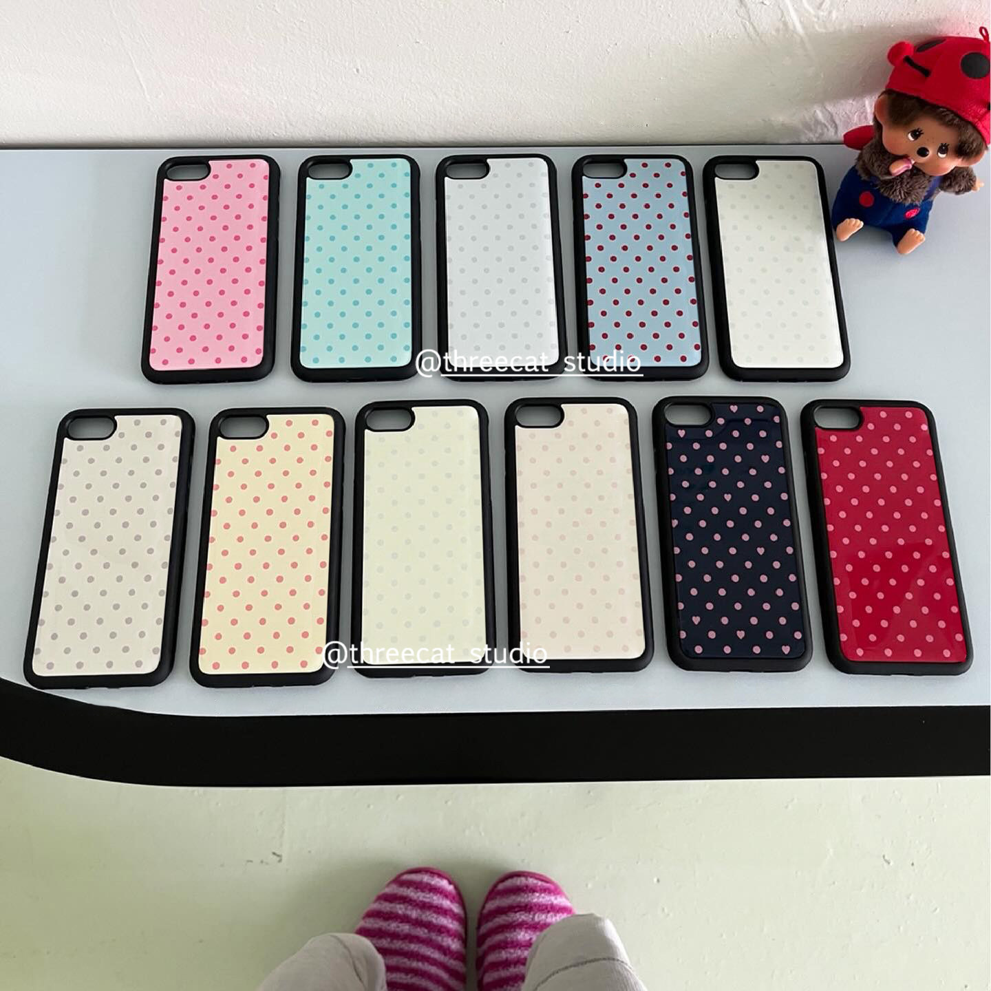 Phone Cases Korea - غطاء هاتف كوري ملون بنقاط البولكا