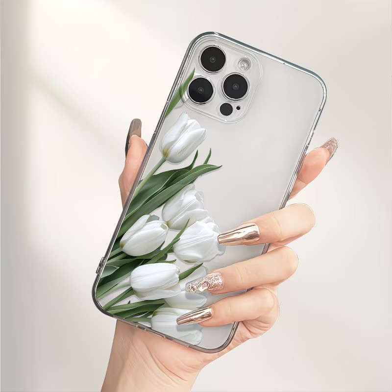Phone Cases Xs Max - غطاء هاتف مطبوع بتصميم زهرة التوليب
