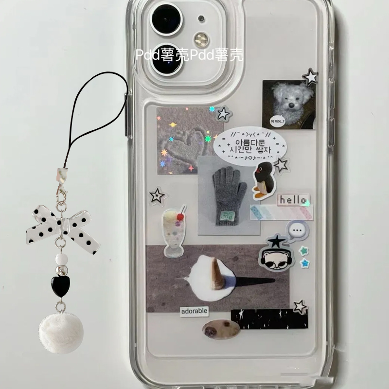 Phone Cases Korea - البطريق الكلب الكورية Ins بسيطة الكولاج