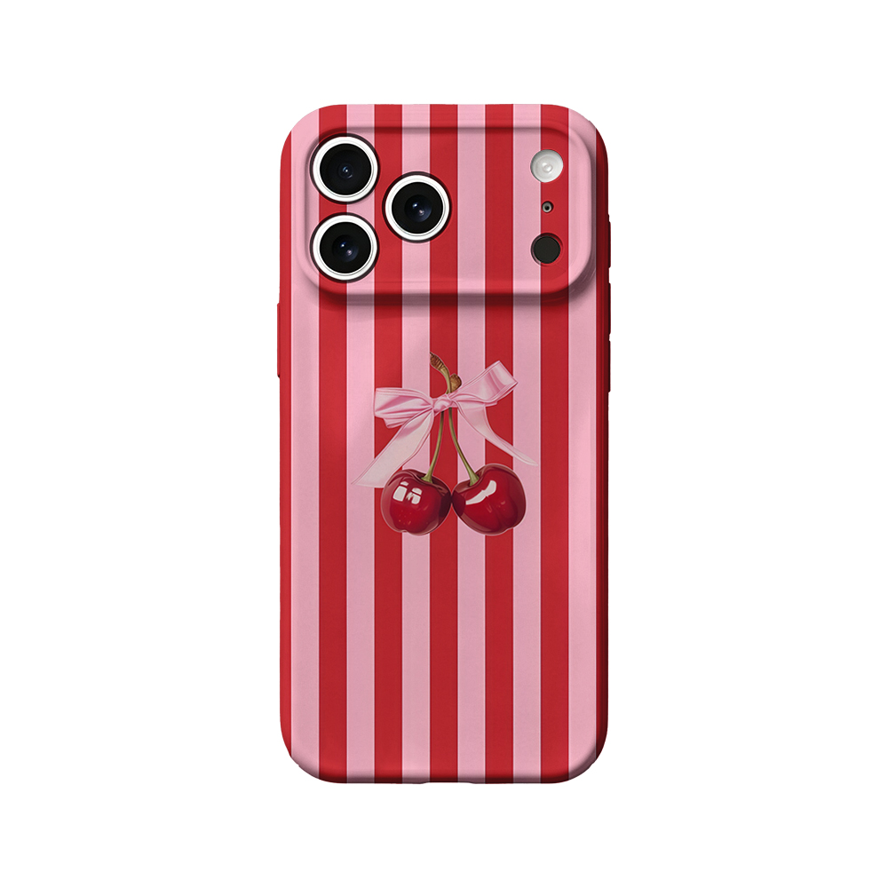 Phone Cases Cherry - غطاء هاتف بتصميم الكرز الأحمر والربطة