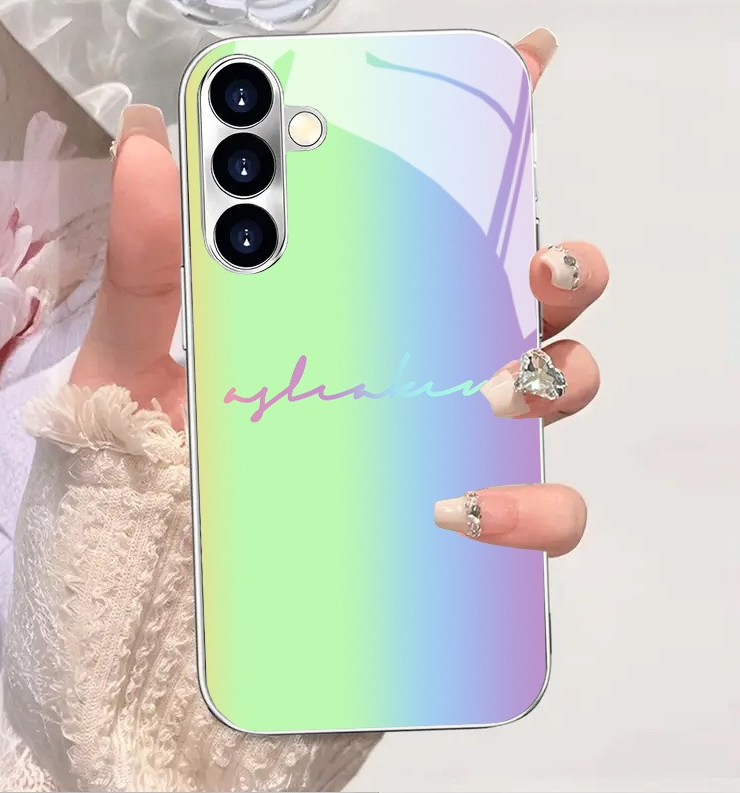 Phone Cases Green - غطاء هاتف زجاجي مطلي كهربائياً بتدرج