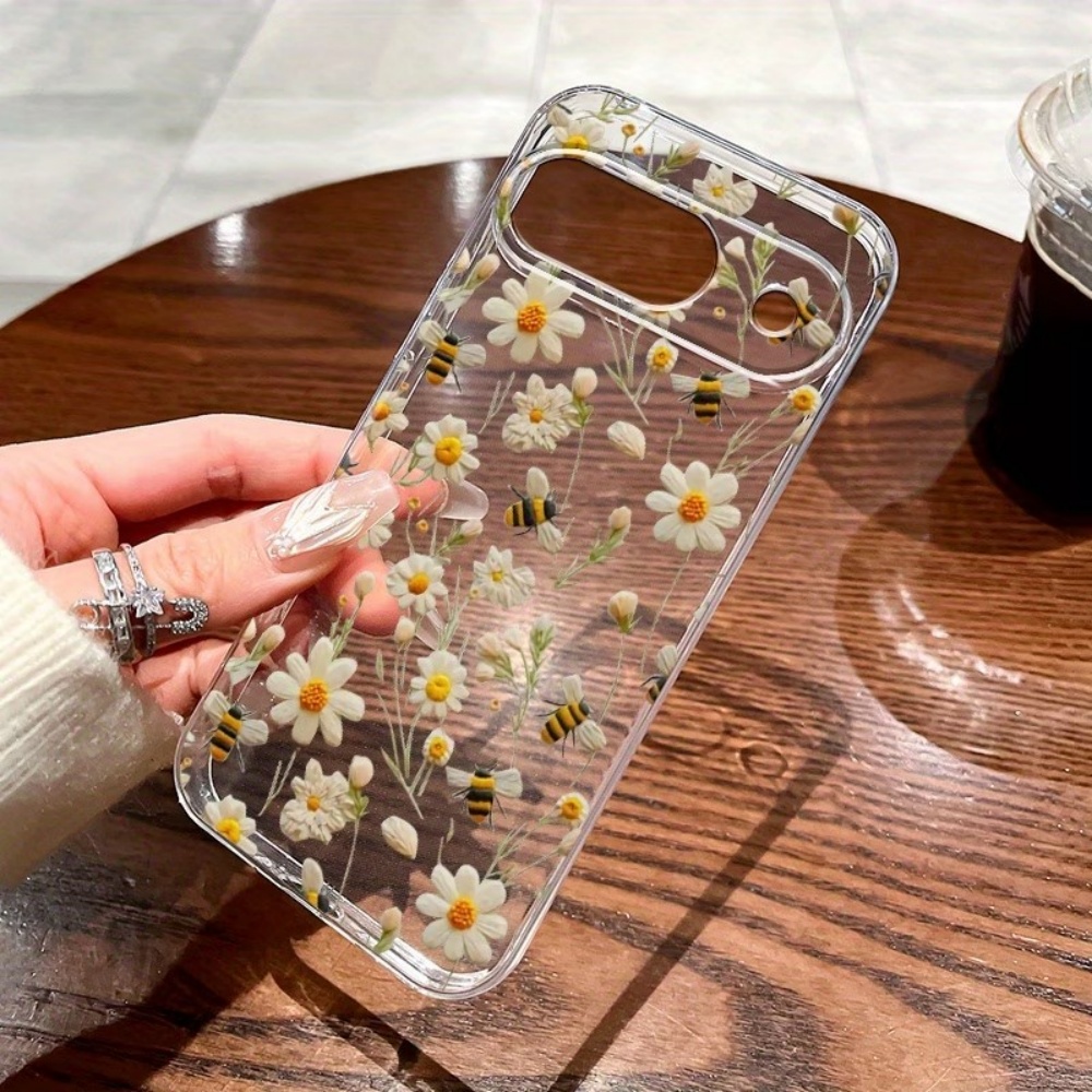 غطاء هاتف شفاف ناعم بنمط نحلة  - مراجعة Phone Cases Pixel 10 وسعره